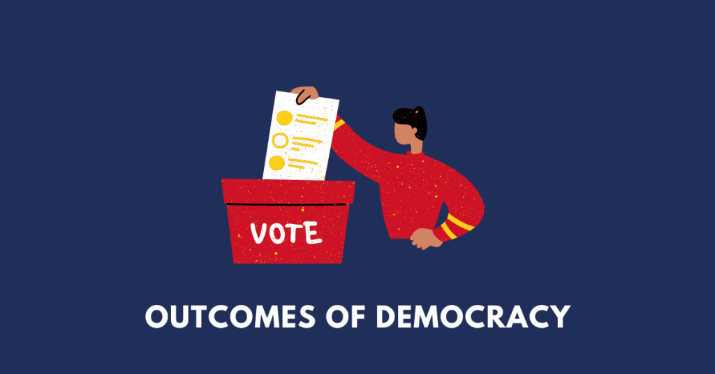 a person casting vote, illustrating the chapter outcomes of democracy